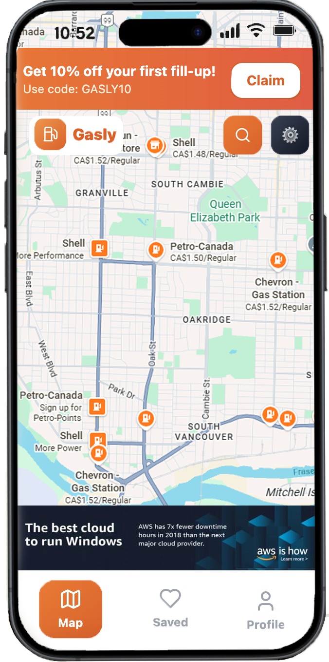 Photo of Gasly app interface